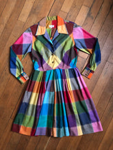 Load image into Gallery viewer, vintage 1960s patchwork rainbow dress