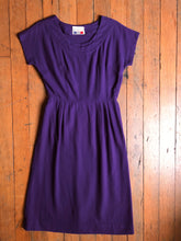 Load image into Gallery viewer, vintage 1950s wool purple dress {s}