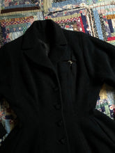 Load image into Gallery viewer, vintage 1940s 50s black princess coat