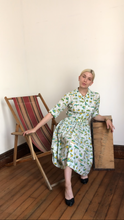 Load image into Gallery viewer, vintage 1950s nautical shirtwaist dress {xs}