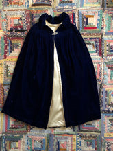 Load image into Gallery viewer, vintage 1920s blue velvet cape