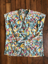 Load image into Gallery viewer, MARKED DOWN vintage 1940s Surf Print Watumull&#39;s &amp; Leilani beach top