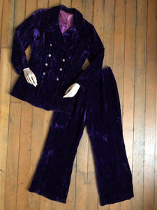 vintage 1970s velvet pant & jacket set {xs/s}