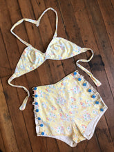 Load image into Gallery viewer, vintage 1940s cotton two piece swim suit