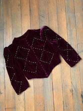 Load image into Gallery viewer, vintage 1930s velvet rhinestone jacket