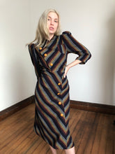 Load image into Gallery viewer, vintage 1930s striped wool dress {s}