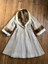 Load image into Gallery viewer, vintage 1950s wool princess coat