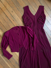Load image into Gallery viewer, vintage 1930s magenta gown set {m}