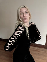 Load image into Gallery viewer, RARE vintage 1960s cage sleeves dress