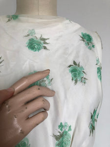 vintage 1950s green floral party dress {xs}