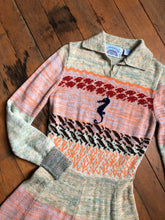 Load image into Gallery viewer, vintage 1970s Seahorse knit dress {xs-m}