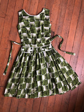 Load image into Gallery viewer, vintage 1960s green cotton dress {xs}