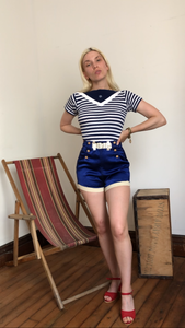 vintage 1950s nautical t-shirt {xxs}