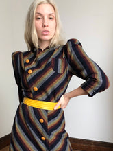 Load image into Gallery viewer, vintage 1930s striped wool dress {s}