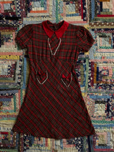 Load image into Gallery viewer, vintage 1940s red plaid dress