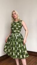 Load image into Gallery viewer, vintage 1960s green cotton dress {xs}