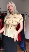 Load image into Gallery viewer, vintage 1940s beaded leaves blouse {xs}