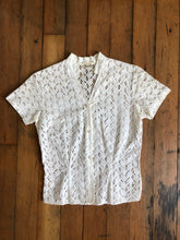 Load image into Gallery viewer, vintage 1940s eyelet top {xs}