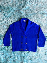 Load image into Gallery viewer, vintage 1960s blue cardigan {s/m}