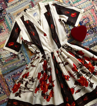 Load image into Gallery viewer, vintage 1960s Julie Miller rose print dress