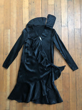Load image into Gallery viewer, MARKED DOWN vintage 1920s black satin dress