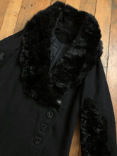Load image into Gallery viewer, vintage 1930s black wool coat