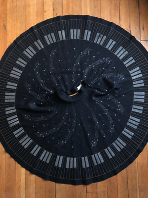 vintage 1950s felt Piano Music skirt