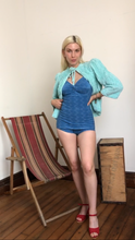 Load image into Gallery viewer, vintage 1930s blue swimsuit {xs}