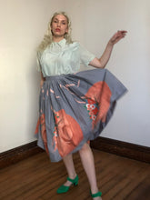 Load image into Gallery viewer, vintage 1950s hat print skirt {xs}