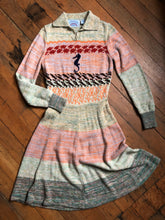 Load image into Gallery viewer, vintage 1970s Seahorse knit dress {xs-m}