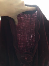 Load image into Gallery viewer, vintage 1940s scalloped velvet dress