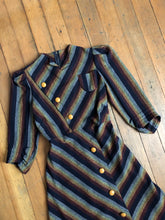 Load image into Gallery viewer, vintage 1930s striped wool dress {s}