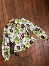 Load image into Gallery viewer, vintage 1940s floral long sleeve blouse {L}
