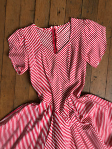 vintage 1940s candy stripe dress {xs}