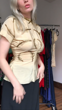 Load image into Gallery viewer, vintage 1940s beaded leaves blouse {xs}