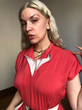 Load image into Gallery viewer, vintage 1940s 50s coral dress {L}