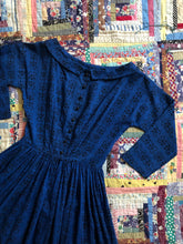 Load image into Gallery viewer, vintage 1950s LANZ blue wool dress