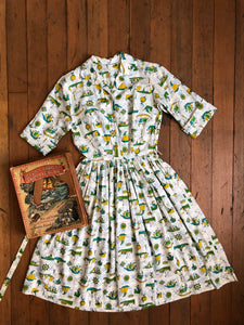 vintage 1950s nautical shirtwaist dress {xs}