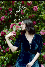 Load image into Gallery viewer, vintage 1930s blue velvet dress