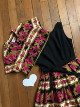 Load image into Gallery viewer, vintage 1950s floral rose print dress set