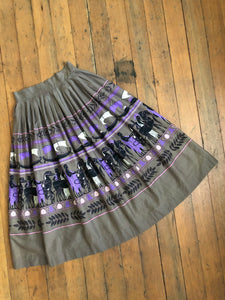 MARKED DOWN vintage 1950s Ancient Greece border print skirt