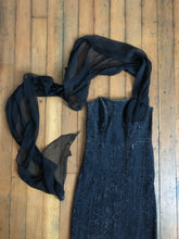 Load image into Gallery viewer, vintage 1950s silver Lurex evening dress {xs}