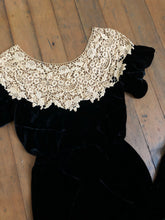 Load image into Gallery viewer, vintage 1930s black velvet gown