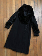 Load image into Gallery viewer, vintage 1930s black wool coat
