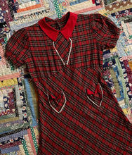 Load image into Gallery viewer, vintage 1940s red plaid dress
