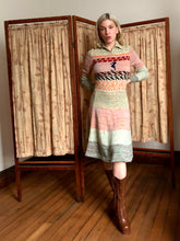 Load image into Gallery viewer, vintage 1970s Seahorse knit dress {xs-m}