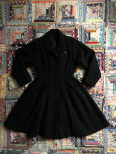Load image into Gallery viewer, vintage 1940s 50s black princess coat