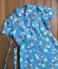 Load image into Gallery viewer, NOS vintage 1930s blue floral dress