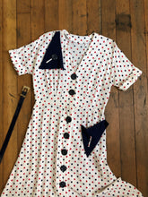 Load image into Gallery viewer, vintage 1940s polka dot dress