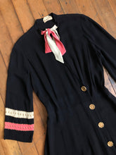 Load image into Gallery viewer, vintage 1940s studded crepe dress